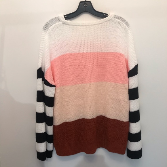 Striped Fisherman Knit Sweater M - Picture 4 of 4